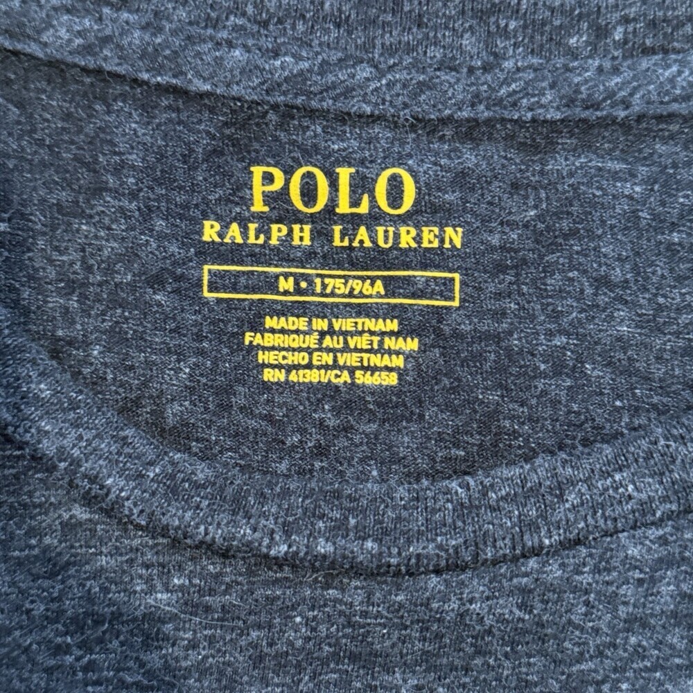 Polo Ralph Lauren Men’s Medium Gray Long Sleeve Pocket T-Shirt Pony Logo Casual - Picture 4 of 9